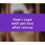 How I cope with pet loss after rescue