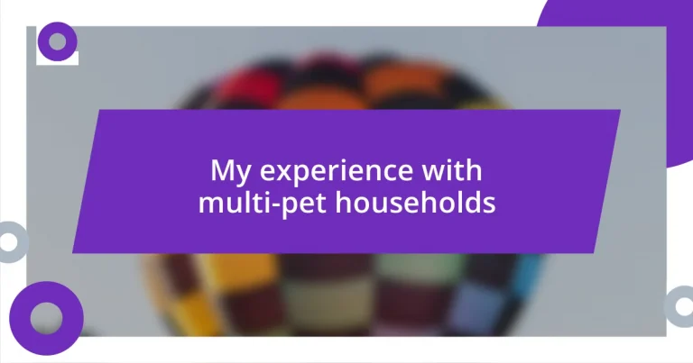 My experience with multi-pet households